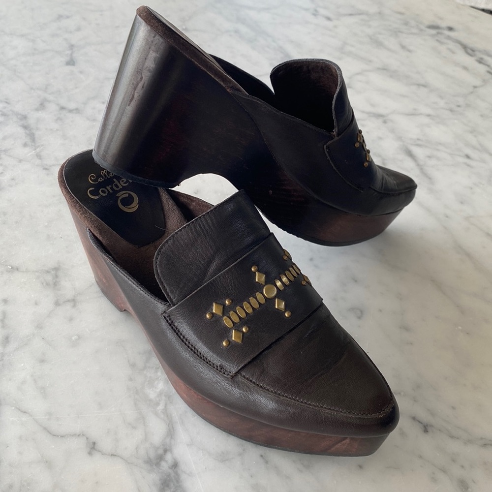 Calleen Cordero Pointed Toe Platform Mules